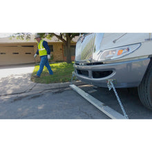 Load image into Gallery viewer, MRS72 Magnetic Road Sweeper - Truck with Sweeper attached demonstrating the way it is used