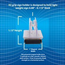 Load image into Gallery viewer, MSHC13 Magnetic Sign Holder Base with Channel Clip - Side View