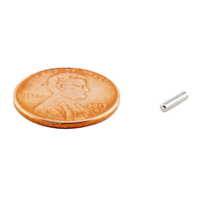 Load image into Gallery viewer, ND000608N Neodymium Disc Magnet - Compared to Penny for Size Reference