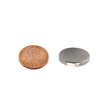 Load image into Gallery viewer, ND006215N Neodymium Disc Magnet - Compared to Penny for Size Reference
