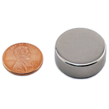 Load image into Gallery viewer, ND009301N Neodymium Disc Magnet - Compared to Penny for Size Reference