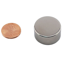 Load image into Gallery viewer, ND010016N Neodymium Disc Magnet - Compared to Penny for Size Reference