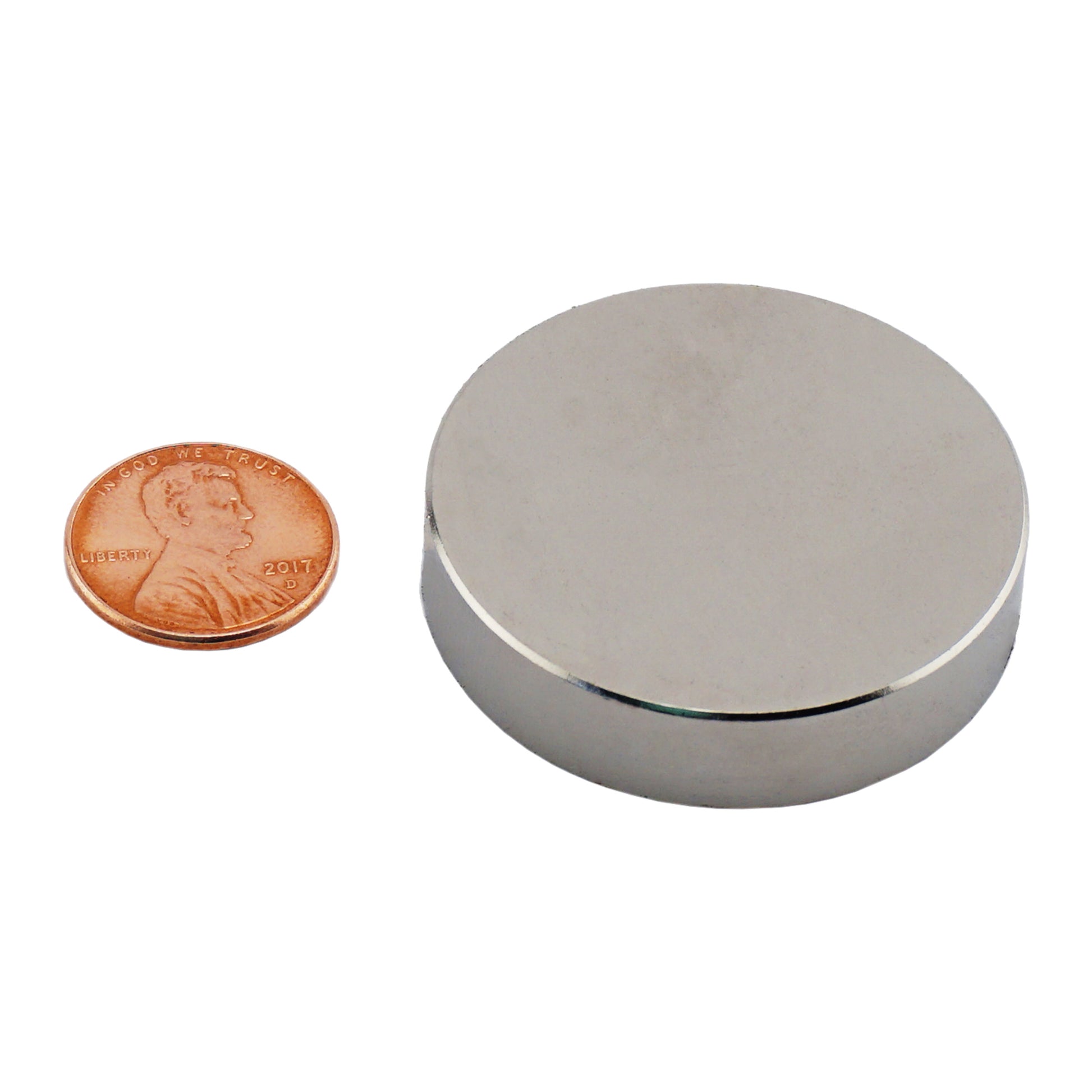 Load image into Gallery viewer, ND016203N Neodymium Disc Magnet - Compared to Penny for Size Reference