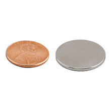 Load image into Gallery viewer, ND45-7518N Neodymium Disc Magnet - Compared to Penny for Size Reference