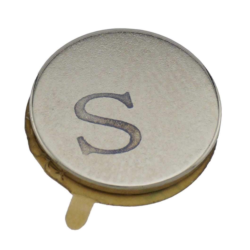 FTND75S Neodymium Disc Magnet with Adhesive - 45 Degree Angle View