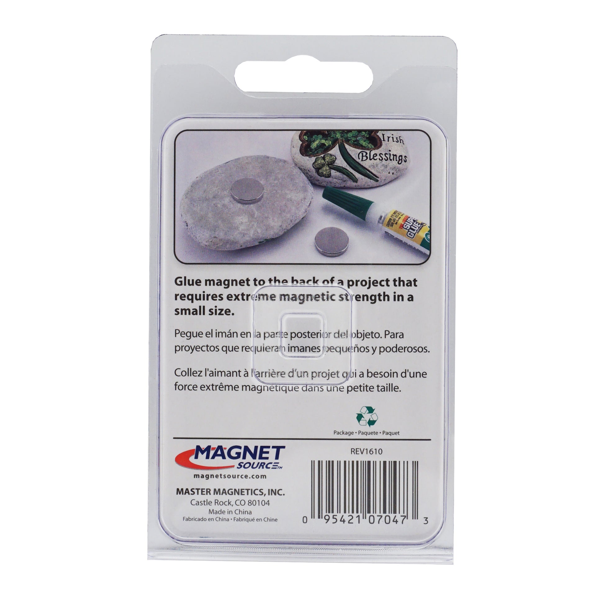 Load image into Gallery viewer, 07047 Neodymium Disc Magnets (3pk) - Back of Packaging