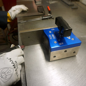 MWS1000 Neodymium On/Off Magnetic Welding Square - In Use