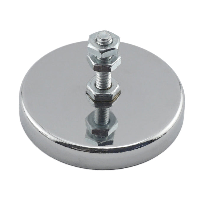 RB50B3N-NEO Neodymium Round Base Magnet with Bolt and Nuts - 45 Degree Angle View