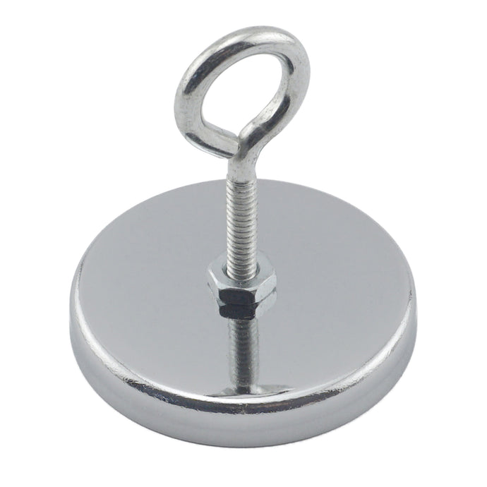 RB50EBNEO Neodymium Round Base Magnet with Eyebolt - 45 Degree Angle View