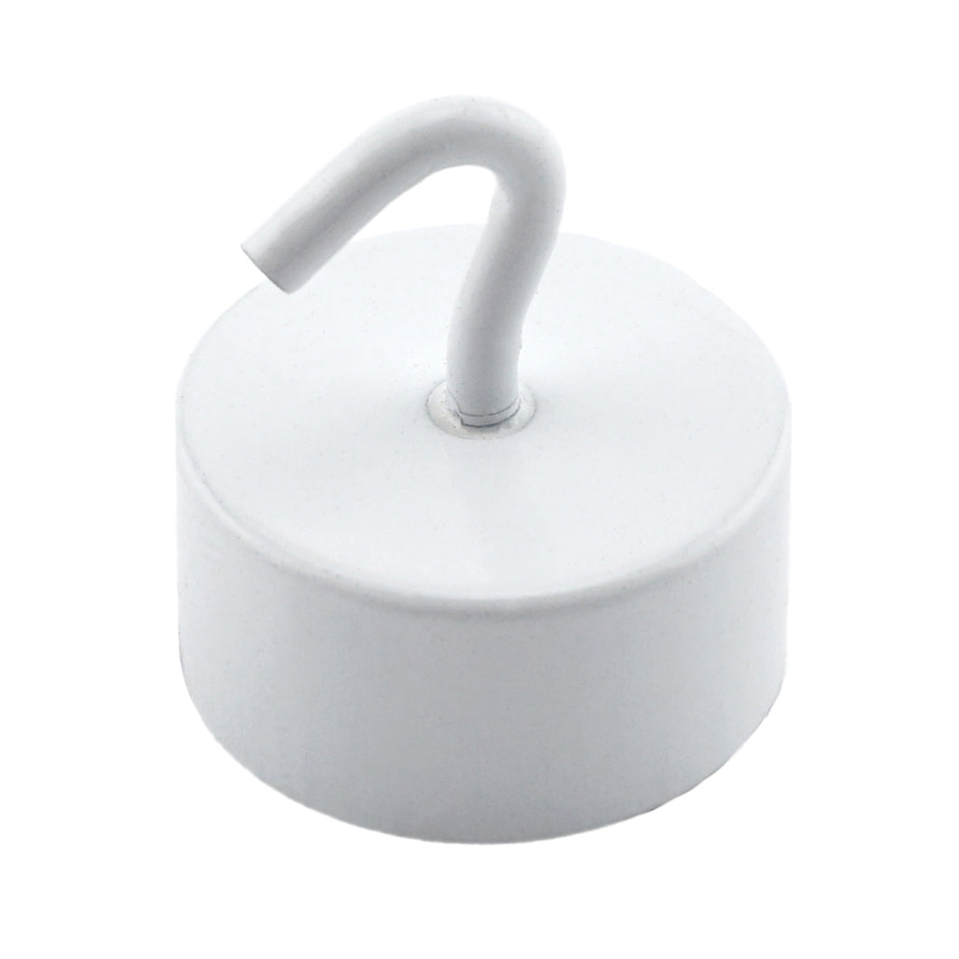 MHHH61 Neodymium White Magnetic Hook - 45 Degree Angle View