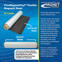 Load image into Gallery viewer, ZGN1224GW50 PrintMagnetVinyl™ Flexible Magnetic Sheet - Specifications