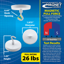 Load image into Gallery viewer, MHHH26 White Magnetic Hook - Specifications