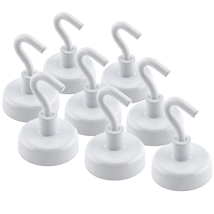 MHHH9X8 White Magnetic Hook (8pk) - Front View