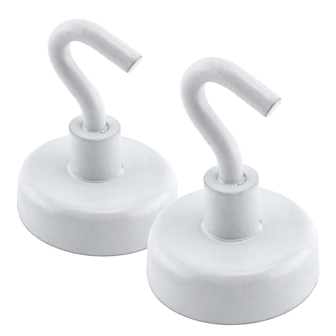 07290 White Magnetic Hooks (2pk) - 45 Degree Angle View