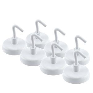 07291 White Magnetic Hooks (2pk) - 45 Degree Angle View