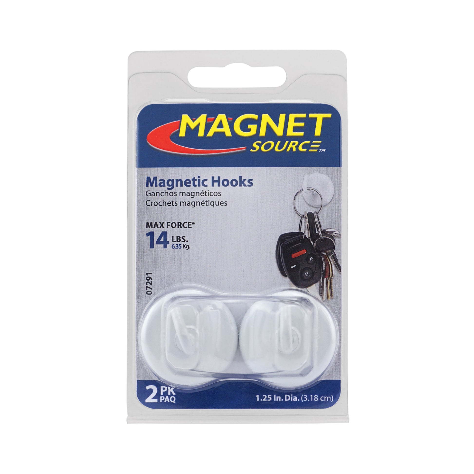 Load image into Gallery viewer, 07291 White Magnetic Hooks (2pk) - Packaging