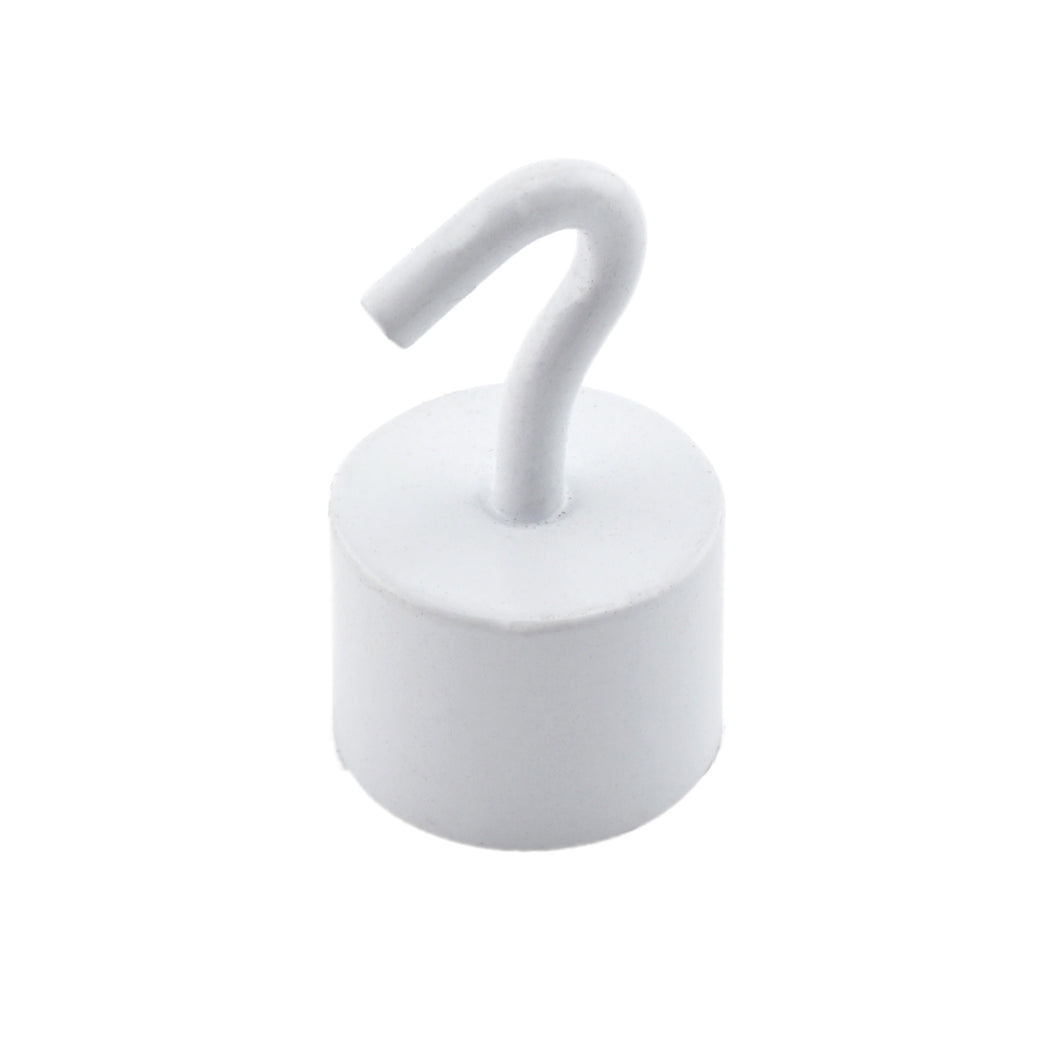 MHHH18 White Neodymium Magnetic Hook - 45 Degree Angle View